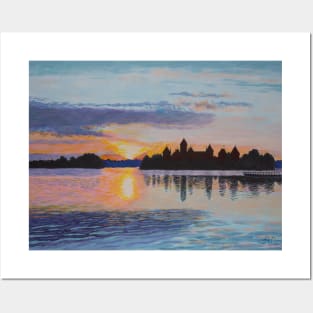 Trakai Castle at dawn, Lithuania Posters and Art